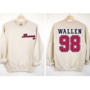 Braves 98 Sweatshirt Wallen Sweater Wallen 98 Braves Sweatshirt 2 Sided